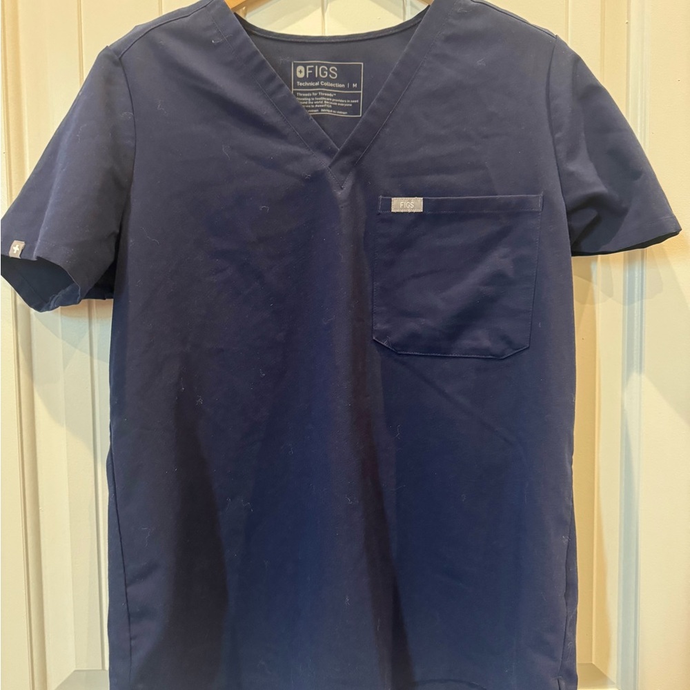 FIGS Navy Blue Catarina scrub top